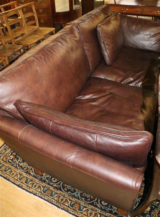 Modern brown leather settee